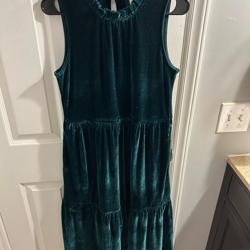 J. Crew Green Tiered Sundress Sleeveless Cocktail